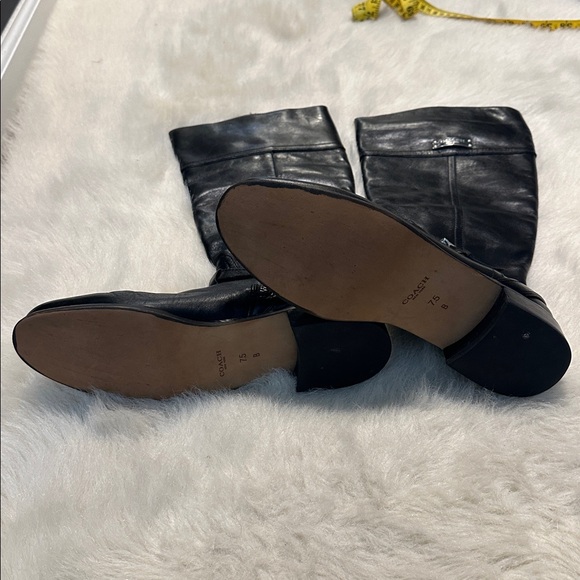 Coach Black Over the Knee Leather Boots - Picture 4 of 7